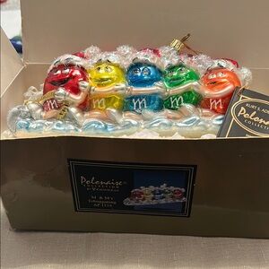 Kurt Adler M&M's Festive Ornament Set - Red, Yellow, Blue, Green, Orange